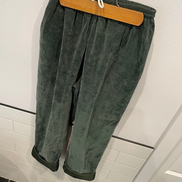 Green Velvet Joggers - Picture 5 of 9